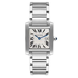 Cartier Tank Francaise Midsize 25mm Silver Dial Womens Watch