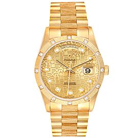 Rolex President Day-Date 18K Yellow Gold Diamond Mens Watch