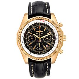 Breitling Bentley Yellow Gold Black Dial Chronograph Mens Watch