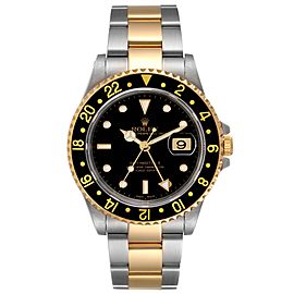 Rolex GMT Master II Yellow Gold Steel Oyster Bracelet Mens Watch