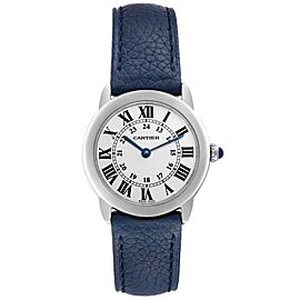 Cartier Ronde Solo Blue Strap Steel Ladies Watch