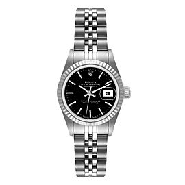 Rolex Datejust 26mm Steel White Gold Black Dial Ladies Watch