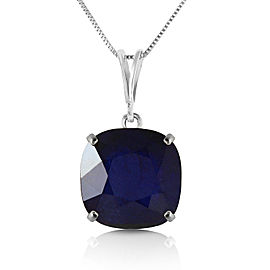 4.83 CTW 14K Solid White Gold Necklace Cushion Shape Sapphire