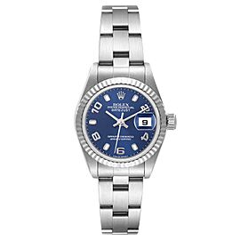 Rolex Datejust 26 Steel White Gold Blue Dial Ladies Watch