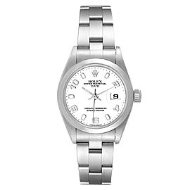 Rolex Date 26 White Dial Domed Bezel Steel Ladies Watch