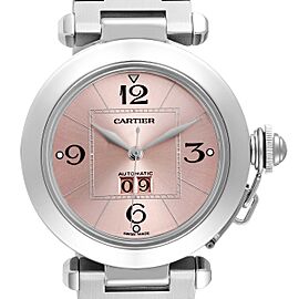 Cartier Pasha Big Date 35mm Pink Dial Steel Ladies Watch