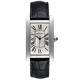Cartier Tank Americaine Steel Large Silver Dial Mens Watch