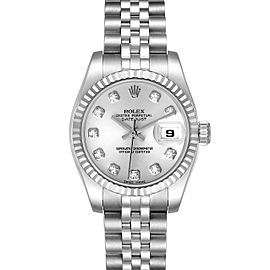 Rolex Datejust White Gold Silver Diamond Dial Ladies Watch