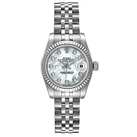 Rolex Datejust Steel White Gold MOP Diamond Dial Ladies Watch
