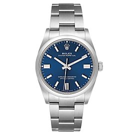 Rolex Oyster Perpetual Blue Dial Steel Mens Watch