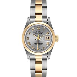 Rolex Datejust Steel Yellow Gold Slate Roman Dial Ladies Watch