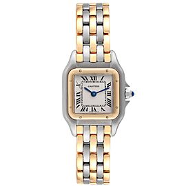 Cartier Panthere Steel Yellow Gold 3 Row Bracelet Ladies Watch