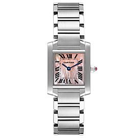 Cartier Tank Francaise Pink MOP Steel Ladies Watch