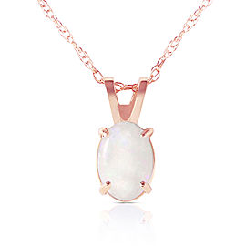 0.45 CTW 14K Solid Rose Gold Solitaire Opal Necklace