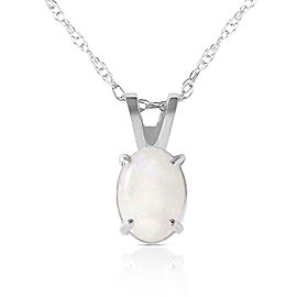0.45 CTW 14K Solid White Gold At Your Best Opal Necklace