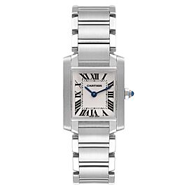 Cartier Tank Francaise Silver Dial Blue Hands Ladies Watch
