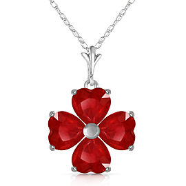 3.6 CTW 14K Solid White Gold Change Yourself Ruby Necklace