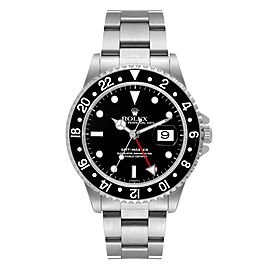 Rolex GMT Master Black Bezel Automatic Steel Mens Watch