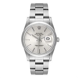 Rolex Date Stainless Steel Silver Dial Vintage Mens Watch