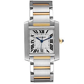 Cartier Tank Francaise Steel Yellow Gold Large Mens Watch