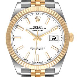 Rolex Datejust 41 Steel Yellow Gold White Dial Mens Watch