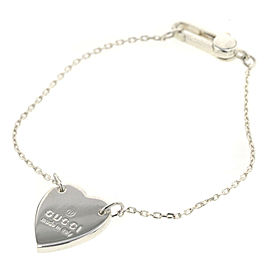 GUCCI 925 Silver Heart tag bracelet LXGBKT-55