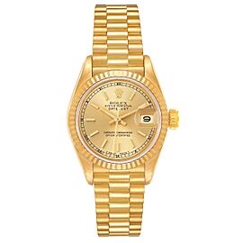 Rolex President Datejust Yellow Gold Champagne Dial Ladies Watch
