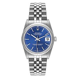 Rolex Datejust Midsize 31 Steel White Gold Blue Dial Ladies Watch