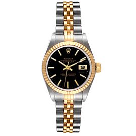 Rolex Datejust Steel Yellow Gold Black Dial Ladies Watch
