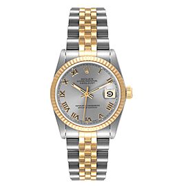 Rolex Datejust Midsize 31 Gray Roman Dial Steel Yellow Gold Watch