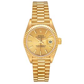 Rolex President Datejust Yellow Gold Champagne Dial Ladies Watch