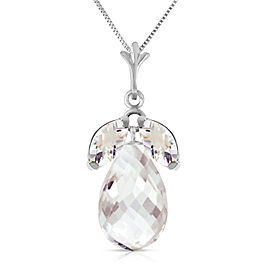 7.2 CTW 14K Solid White Gold On The Quay White Topaz Necklace