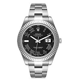 Rolex Datejust II 41mm Grey Dial Steel White Gold Mens Watch