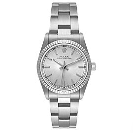 Rolex Midsize 31 Steel White Gold Silver Dial Ladies Watch