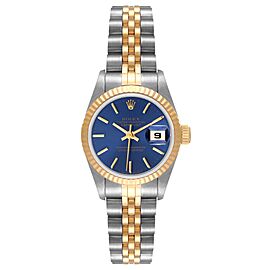 Rolex Datejust Steel Yellow Gold Blue Dial Ladies Watch