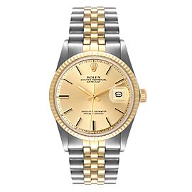 Rolex Datejust Steel Yellow Gold Dial Vintage Mens Watch