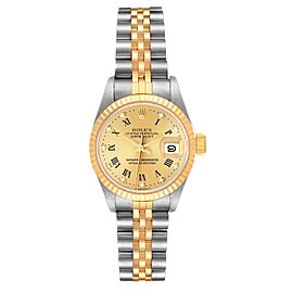 Rolex Datejust Steel Yellow Gold Champagne Diamond Dial Watch