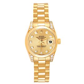 Rolex President Crown Collection 18K Yellow Gold Diamond Watch