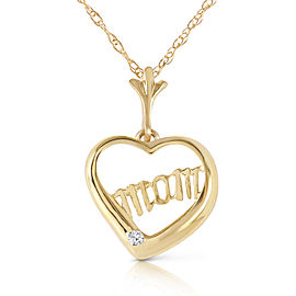 0.01 CTW 14K Solid Gold Mama Mia Diamond Necklace
