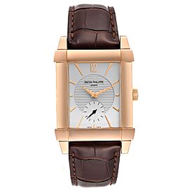 Patek Philippe Gondolo Small Seconds Rose Gold Silver Dial Mens Watch