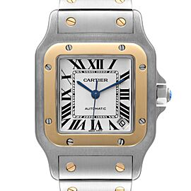 Cartier Santos Galbee XL Steel Yellow Gold Mens Watch