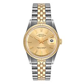 Rolex Datejust Steel Yellow Gold Dial Vintage Mens Watch
