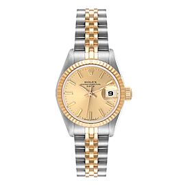 Rolex Datejust Steel Yellow Gold Fluted Bezel Ladies Watch