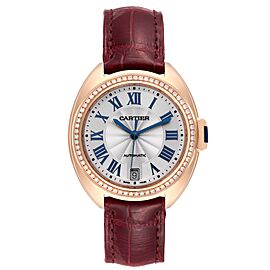 Cartier Cle 18K Rose Gold Diamond Automatic Ladies Watch