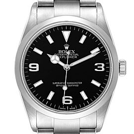 Rolex Explorer I Black Dial Stainless Steel Mens Watch