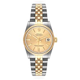 Rolex Datejust Midsize Steel Yellow Gold Tapestry Dial Ladies Watch