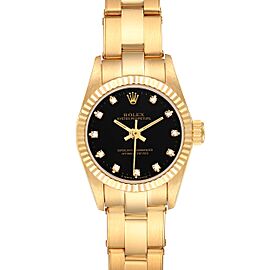 Rolex President No-Date Yellow Gold Diamond Ladies Watch