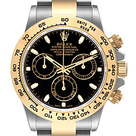 Rolex Cosmograph Daytona Steel Yellow Gold Black Dial Watch