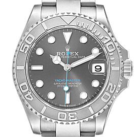 Rolex Yachtmaster 37 Midsize Steel Platinum Mens Watch