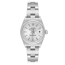 Rolex Date Silver Dial Oyster Bracelet Steel Ladies Watch